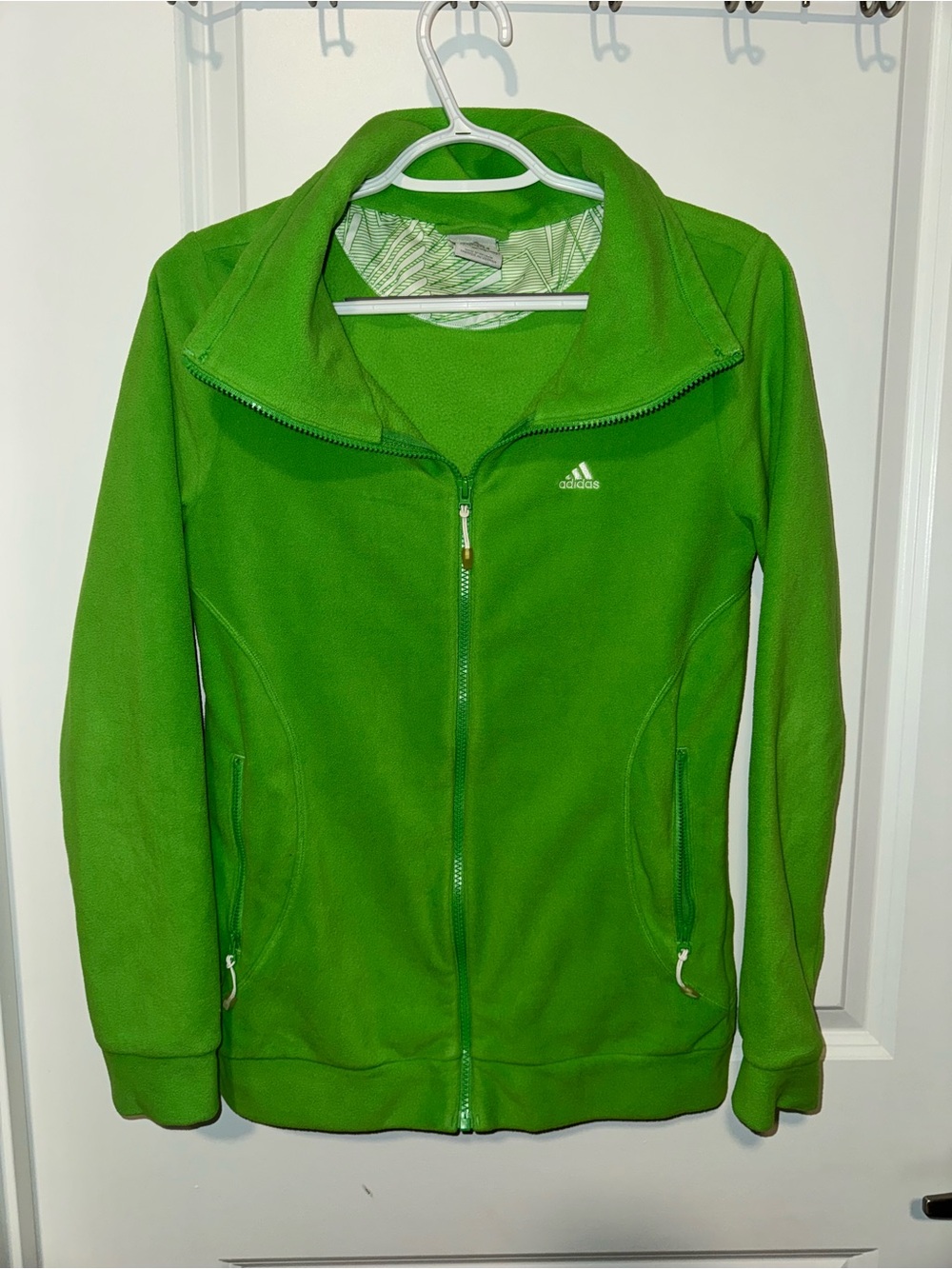 adidas Bright Green Full-Zip Fleece Jacket